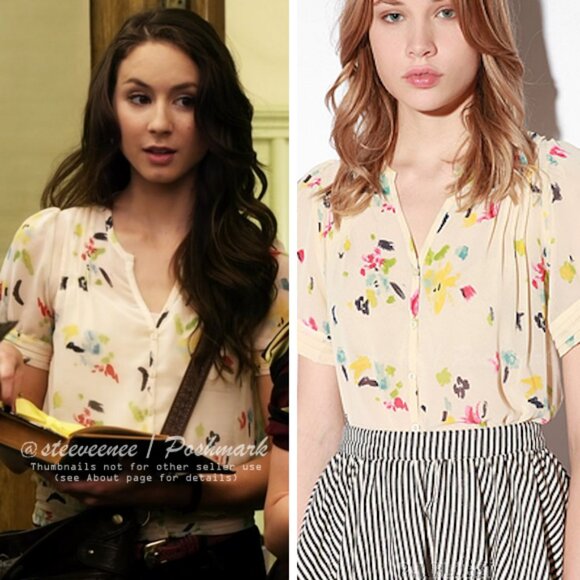 Pins and Needles Watercolor Chiffon Blouse ASO Alex Russo + Spencer Hastings - Picture 3 of 7